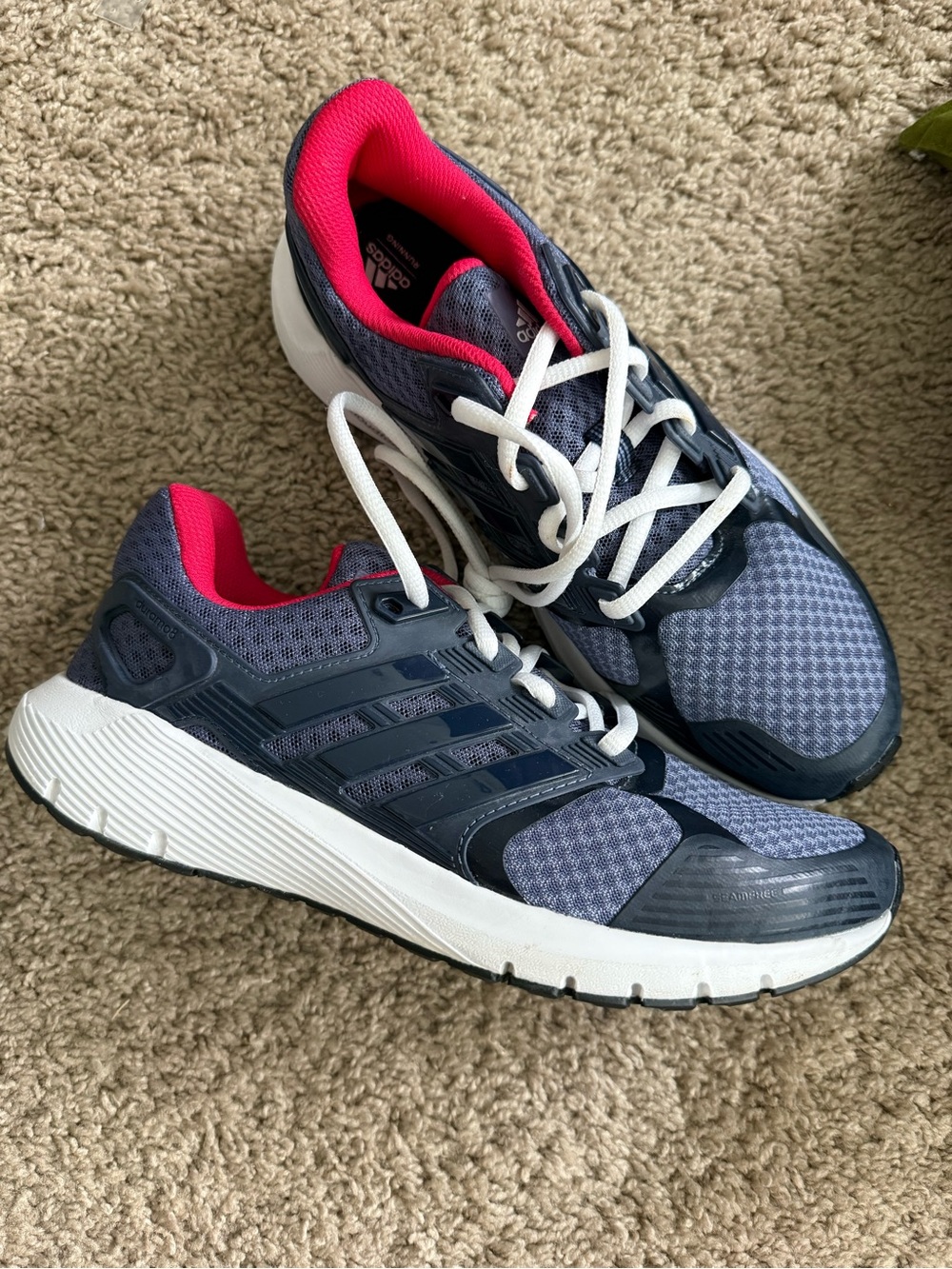 Adidas Women's Navy and Red Running Shoes Cloudfoam